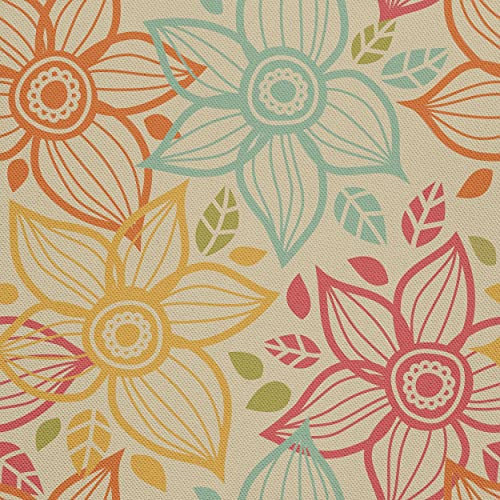 HEKO PANELS Stoff Oxford Wasserdichte Meterware Canvas-Stoff Polyester Stoff Zum Nähen Nähstoffe Möbelstoffe Dekostoffe Handwerken Wasserabweisend Blickdicht Blumen Bunt 5 Meter 155 x 500 cm