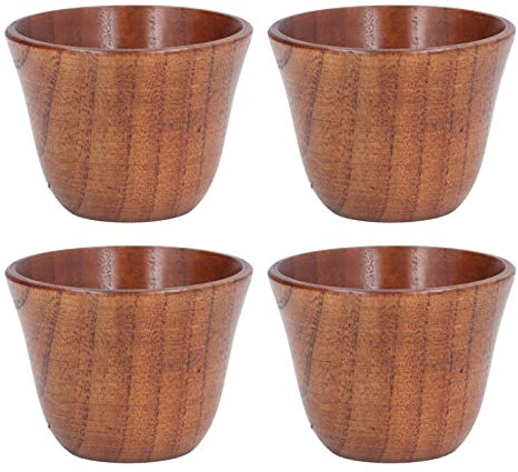 Tazas de té de madera, 4 tazas de té de madera natural, taza de café, taza de vino para beber té, café, vino, cerveza, bebidas calientes, 75 m