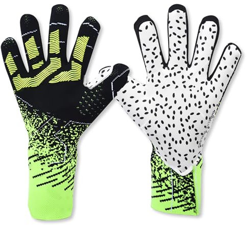 OLYSPM Torwarthandschuhe Kinder,Torwarthandschuhe Herren mit 3 MM Latex-Handfläche für Hervorragende Ballkontrolle,Atmungsaktive und Flexible Football Handschuhe für Profis,Einsteiger