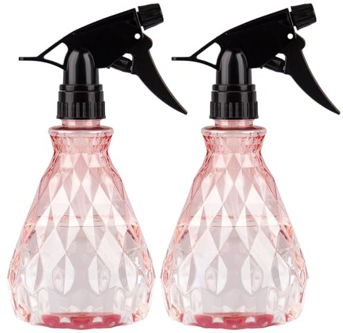 Vwoqiy 2 st. sprayflaskor 500 ml, spridare, tom sprayflaska med justerbart sprayhuvud, vattenspruta för växter, blommor, trädgård, frisör (rosa)
