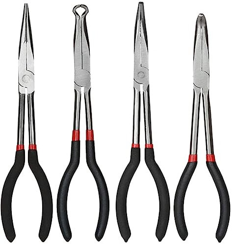 casstaly Alicates Accessories de punta de aguja de 11 pulgadas de incluyen alicates rectos, 45 grados, 90 grados y tipo O
