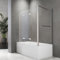 Duschabtrennung für Badewanne mit Seitenwand 75 x 120 x 140 cm 3-teilig Duschwand für Badewanne faltbar mit 6 mm Sicherheitsglas (ESG),Chromoptik