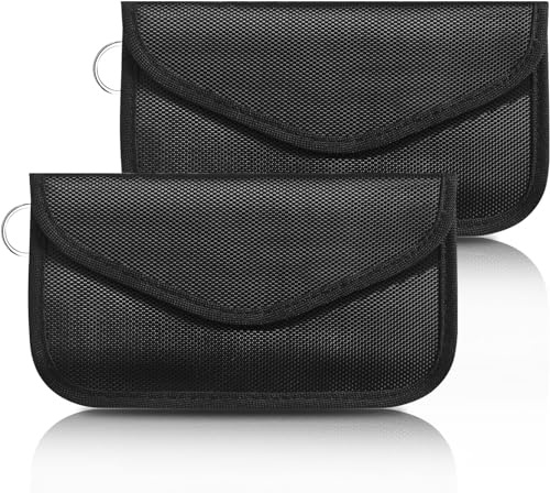 Wonwood_direct Funda Faraday Móvil para Teléfono y Llave Coche 2 Piezas Bolsa Faraday Movil Jaula Faraday Portatil Bloqueador Senal RFID/NFC Blindaje Anti-Seguimiento (Negro)
