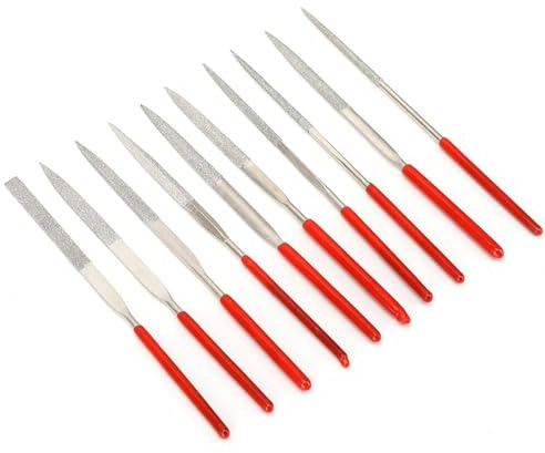 10Pcs Needle File Set, 2x100mm Mini Modelling Diamond Files, Mini Needle Jewelry File Set for Metal Plastic Glass Wood Jewelry Rough Carving