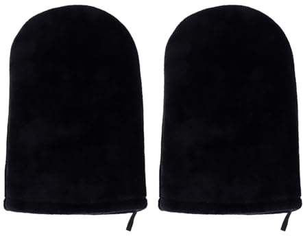 Yingjie 2 Pieces Double-Sided Tanning Mitt - Soft and Comfortable Black Reusable for Sunbathing, Bath, Sunscreen and Body Lotion Application