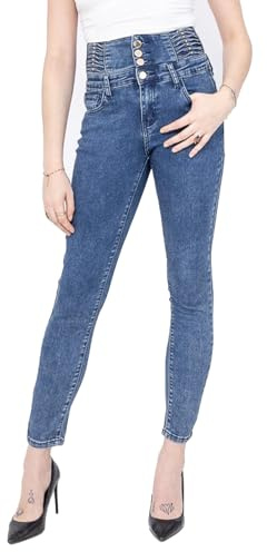 Glook Mujer Pantalones Vaquero Skinny Push Up Pantalones Elástico Jeans Cintura Alta