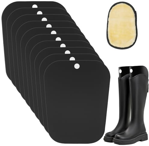 alwaiiz 10 Stück Stiefelspanner, Kunststoff Stiefelspanner Reitstiefel mit Plüsch-Schuhputzhandschuhe, Stiefelformer für Herren und Damen