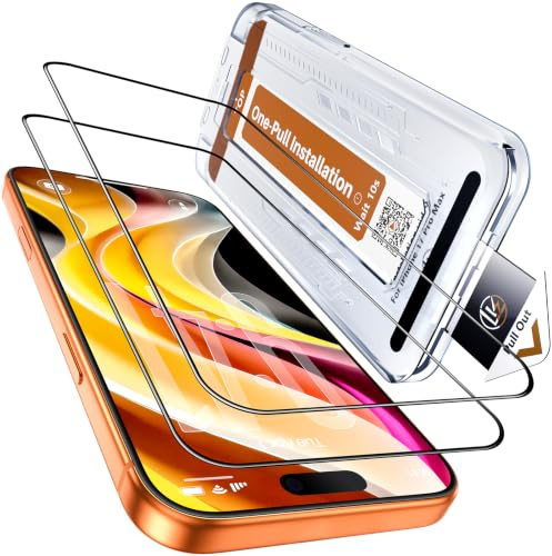 LK 2 Pack for iPhone 17 Pro Max/iPhone 16 Pro Max Screen Protector, HD Clear Tempered Glass Film, No Bubbles No Dust Anti-Scratch, 9H+ Hardness, Military Grade Shatterproof, 1-Second Auto-Install