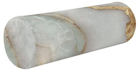 Full Moon - Federa cilindrica in memory foam (prop1) per cuscino per collo, schiena, braccia e gambe, sollievo dal dolore al collo, alla schiena, alle braccia e alle gambe, colore: bianco marmo unico