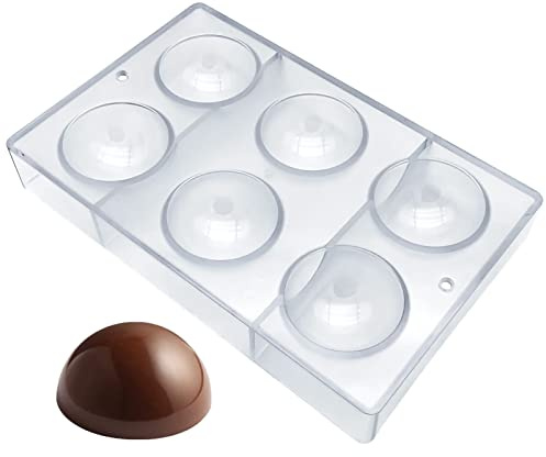 Large Half Ball Chocolate Mold Ball Polycarbonate Mould Chocolate Semi Sphere Mold Tray (Large 2.5inch)