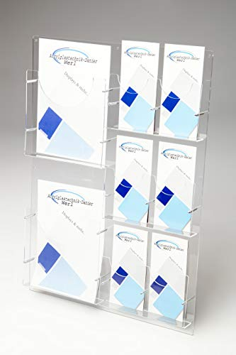 Prospektwandhalter 2 x DIN A4 und 6 x DIN LANG,Prospekt Wandhalter,Flyerhalter