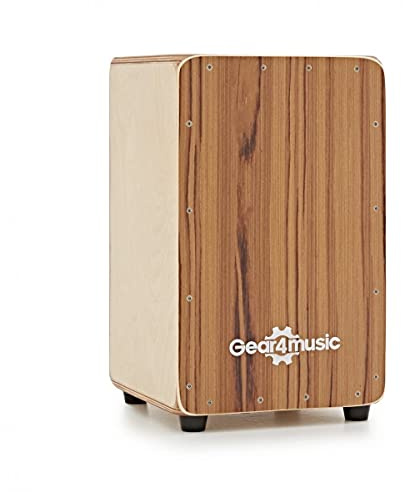 Compact Cajon by Gear4music with Seatpad and Gigbag Teak