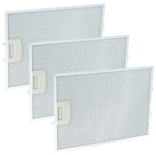 vhbw 3x filtro metálicos de grasa compatible con Siemens LC956BB30/01, LC956BB40/01, LC956BC30/01, LC956BC60/01 campana extractora, metal