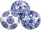 3 Piezas De Orbes De Porcelana Azul Y Bolas Decorativas Esferas Flotantes De Cerámica Bola De Piscina para Centro De Mesa Bandeja De Cuenco Jarrón Cesta Plato Pecera