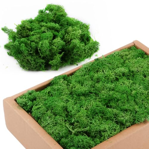 MXTIMWAN 200g Musgo Artificial para Decoración, Simulación de Césped Verde para Manualidades, Decorar Hogar, Planta Artificial