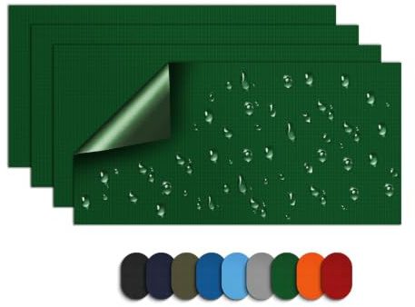 Skystuff Down Jacket Repair Patch, 4pcs Self-Adhesive Nylon Repair Patches | Waterproof Fabric Repair Tape Patch for Sofa, Down Jackets,Tents, Sleeping Bags, Backpack, Clothing, Puffer Coats,Green