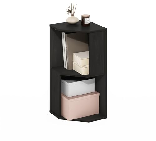 Furinno ECON Mensola Angolare, Libreria Angolare A 4 Ripiani, Scaffale Portaoggetti, Scaffale Espositivo, Libreria, Per Organizzazione E Contenimento In Soggiorno, Ufficio Domestico, Espresso