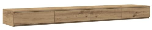 vidaXL Nachttisch aus geräucherter Eiche für das Schlafzimmer | Moderner Naturholz 4-Schubladen Nachttisch Stilvolles Erwachsenen Stauraumlösung Möbel Holzschrank Einfach Rechteckig