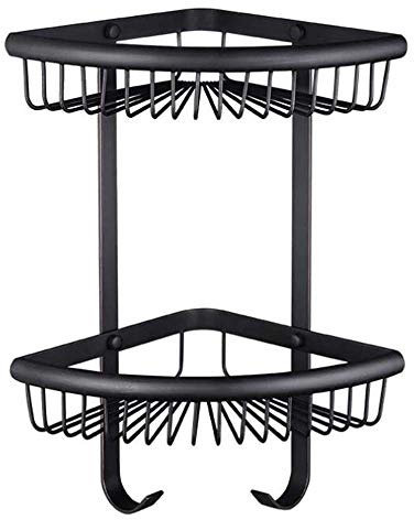 Etagère De Douche Accessoire Mural, d'angle Etagère De Douche Accessoire Rangement Douche Etagere Cuivre,Black-2Tier