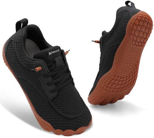Spesoul Mens Barefoot Shoes Wide Hiking Shoes Zero Drop Minimalist Sneakers Lightweight Breathable Slip On for Water Trail Workout Grounded Walking 11 Black