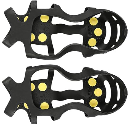 Grampones para Zapatos - Tracción Antideslizante para Zapatos | Agarre De Hielo con 9 Dientes - para Trabajo Exterior Desplazamientos Invierno Senderismo Caminata Escalada Alpinismo