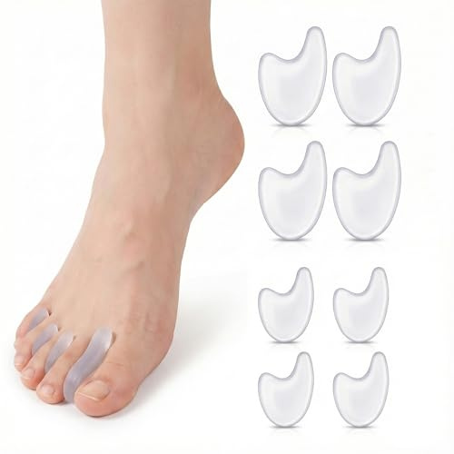 Lot de 4 paires/8 séparateurs d'orteils en gel pour orteils qui se chevauchent, séparateurs d'orteils en silicone pour femme Séparateurs d'orteils pour corriger discrètement