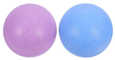 IMIKEYA Palloni da massaggio per yoga e fitness, 2 pezzi blu e viola palla da massaggio piccola forma di arachidi terapia a punti trigger e schiena portatile e durevole
