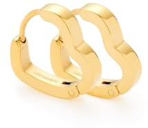 JEWELS BY LEONARDO Ciao Luvella Earrings • 1 Pair of Hoop Earrings Made of Gold-Coloured Stainless Steel • Small Folding Hoop Earrings in Heart Shape • Jewellery Gift for Women • 026866