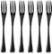 LEKOCH 4 Stück 18/10 Edelstahl Matte Kuchengabel Tafelgabeln Set 18.5cm (Schwarz 2)