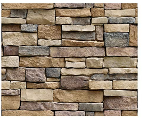 Garneck 3D retrò Adesivo da Parete in Pietra Rimovibile Autoadesivo Carta da Parati Cucina Mattone Contatto Adesivo da Parete per Ufficio Soggiorno Balcone 45 Cm X 200 Cm