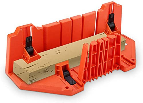 Caja de Ingletes de Plástico, 35,5 x 11 x 15 cm Caja de Sierra Ingletadora para Ángulo de Corte 0 ° 22.5 ° 45 ° 90 °