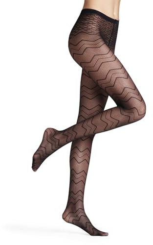 FALKE Damen Strumpfhose Body Wave 20 DEN W Ti weiches Material gemustert 1 Stück, Schwarz Black 3009, M