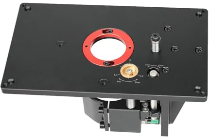 Qianly Woodworking Router Table Insert Plate with Lifting Base Engraving Machine Router Lifting System for Trimming Mounting