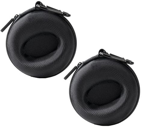 Hungpure Travel Watch Case 2pcs Watch Gift Box with Cleaning Cloth and Portable Buckle for Mens and Womens, Smart Watches Bag (2, Black)