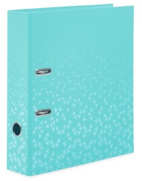 Herma A4 Lever Arch File Turquoise, 70mm Spine, Heavy Duty Folder with Pattern Motif, Glossy Finish & Inner Print, Kids Ring Binder, Archiving Folder & Storage File Organizer