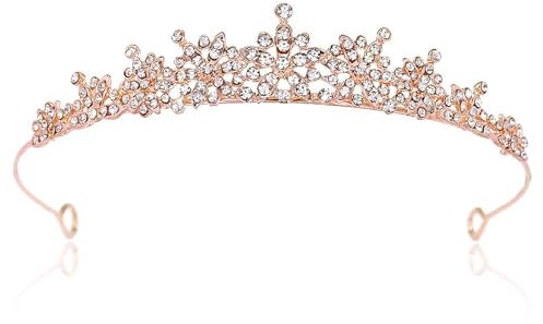 TUONYIS Tiara Kristallkrone Königin Krone Frauen Kristall Krone Tiara Hochzeit Braut Strass Krone für Geburtstags Prom Brautdusche Weihnachten Halloween Kostüm. (Gold)