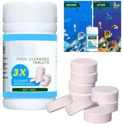 Chlorine Tablets,Pool Cleaning Tablet,Compressa per la Pulizia della Piscina,100g Swimming pool Tablets,Compresse Effervescenti per Piscina,Pool Cleaning Tabletes per Piscina,Toilette,Jacuzzi,Spa