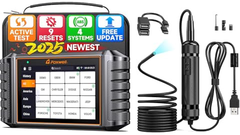 Car Endoscope FOXWELL VS300, USB Micro-USB Type-C, 5.5mm Snake Camera with FOXWELL NT716 Car Scanner ABS SRS at Engine
