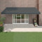 IKAYAA Markise 500x300 Gelenkarmmarkise Markise mit Handkurbel Markisen Balkon Sonnenmarkise Terrassenmarkise Sonnenschutz-Anthrazit (gra-500 x 300 cm