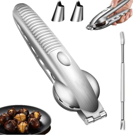 Alicates de corte Chataigne inoxidable corte Chataigne Enviar Aguja de cangrejo, Protector de dedos, Pinza para castañas de corte Chataigne abreviatura Chataigne Castaña para castañas de pacanas