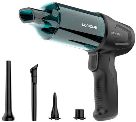 Cecotec Aspirapolvere a Mano senza Fili Motore BLDC Conga Rockstar Micro Hand. 80W, Potenza di Aspirazione 12kPa, Funzione Aspirazione e Soffiaggio, 2 Modi, Autonomia 25min, Kit Accessori