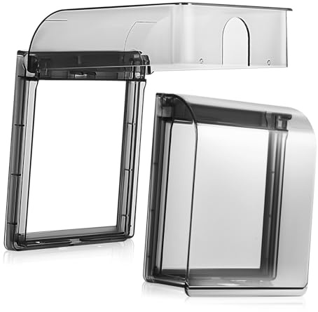 SEWACC 2 pezzi Copri Presa da Parete Adesivo Scatola Protettiva per Prese Bagno e Cucina Antispruzzo e Anti-grease Plastica Rigida Resistente Installazione Facile Senza Forare