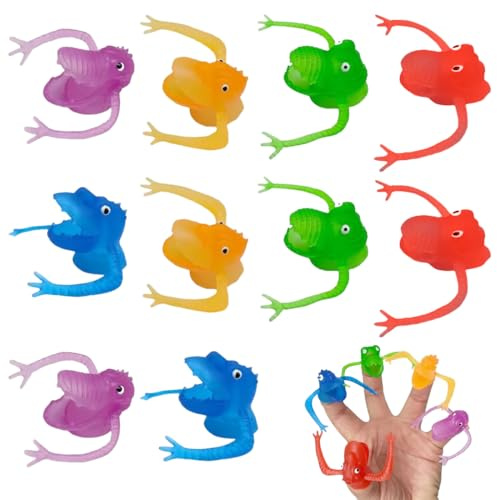 YUVKIN Lot de 10 marionnettes à doigts dinosaures, jouets miniatures créatifs, marionnettes dinosaures pour Pâques et fêtes d'enfants, petits cadeaux pour garçons et filles