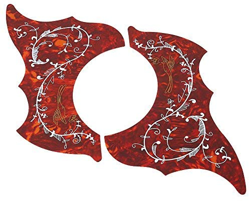 2 Stück Gitarren Schlagbrett, Anti-Scratch Gitarre Pickguard Selbstklebender Pick Guard Aufkleber für Akustikgitarrenteile(ROT) Holzgitarrenzubehör