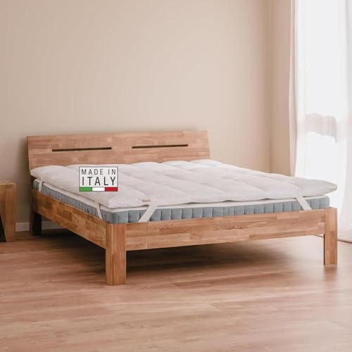 DREAMIN*101 - Topper Matrimoniale 180 x 200 cm in Piuma Traspirante Alto 6/8cm, Coprimaterasso Matrimoniale 4 Stagioni con Angoli Elastici, Topper Materasso Fresco Morbido per Miglior Comfort Notturno