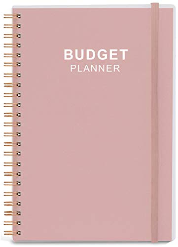 Budget Planner - Monthly Finance Organizer with Expense Tracker Notebook to Manage Your Money Effectively, Undated Finance Planner/Account Book, Start Anytime, 1 Year Use, A5, Rose