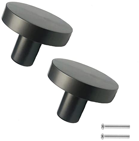 Pomolo Tondo per mobili, pomelli, cassetti in lega di zinco, pomoli per porta, maniglia con viti, maniglia piccola a foro singolo per armadio, armadio nero 2 pezzi, diametro 30 mm