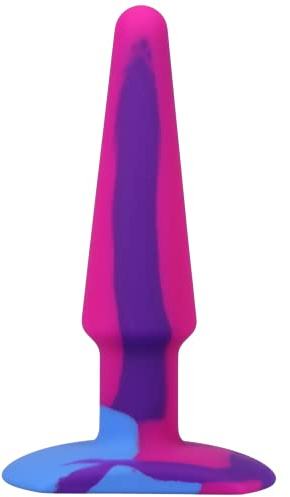 A-Play Groovy - Tappo anale in silicone, 12,7 cm, colore bacca morbida e multicolore, in silicone per la salute