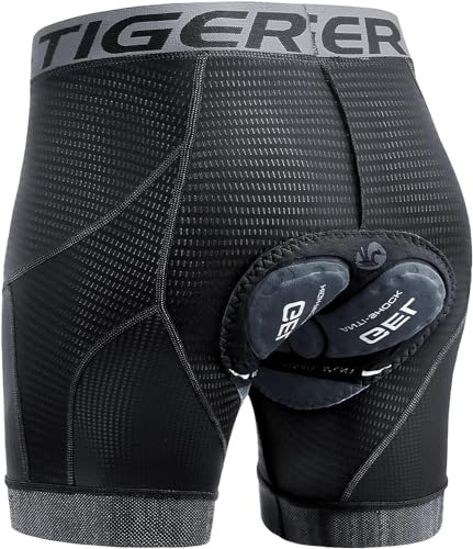 X-TIGER Hombres Ropa Interior de Bicicleta con 5D Gel Acolchado MTB Boxer Ciclismo Pantalones Cortos
