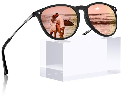 CARFIA Vintage Polarisierte Sonnenbrille für Damen Herren UV400 Schutz Ultraleicht Rahmen